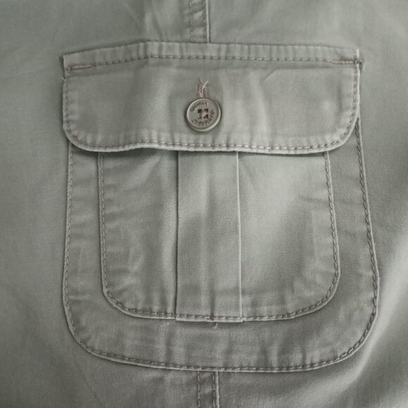 Gloria Vanderbilt Ribbed Cargo Capri Olive Moss Army Green Pants Womens 12 - Picture 5 of 8